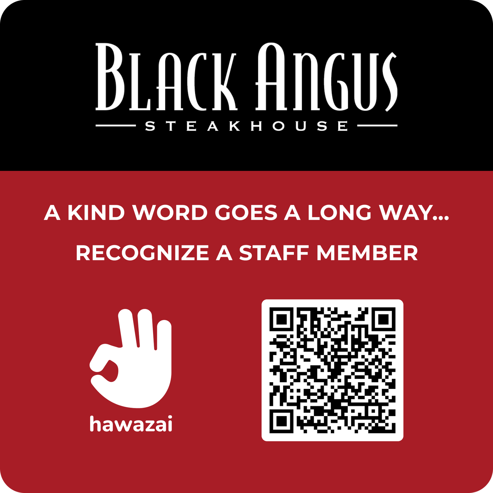 Black Angus Steakhouse, Vancouver — Hawazai customer